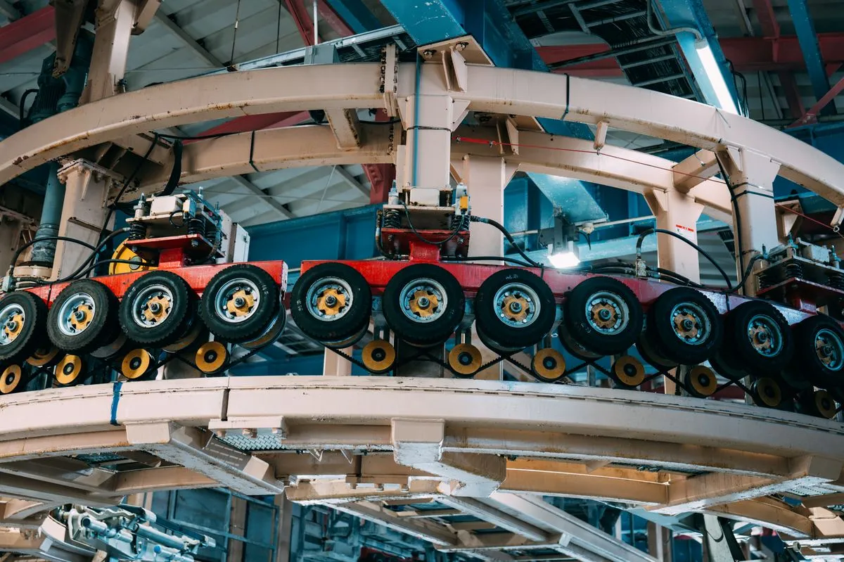 Workers in a modern manufacturing facility